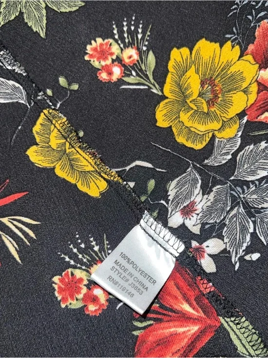 Jodifl Black Floral Crochet Trim Long Sleeve Lightweight Duster Cardigan Size M - Picture 7 of 7